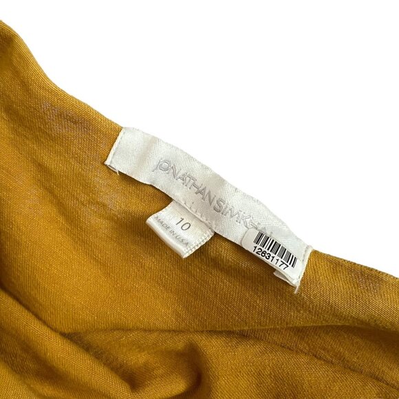 Jonathan Simkhai One Shoulder Denim Ruffle Mini Dress 10 Yellow Asymmetric‎ - Picture 8 of 16